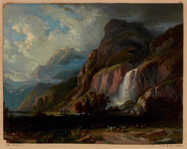Vue de Suisse d'après Diday au musée de Genève, Léon Alegre, 19e siècle