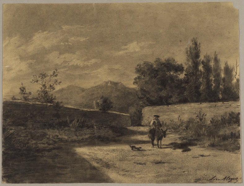 Homme sur un âne, Léon Alegre, 19e siècle