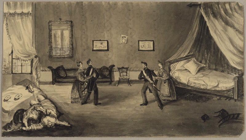 Le duel, Léon Alegre, 19e siècle