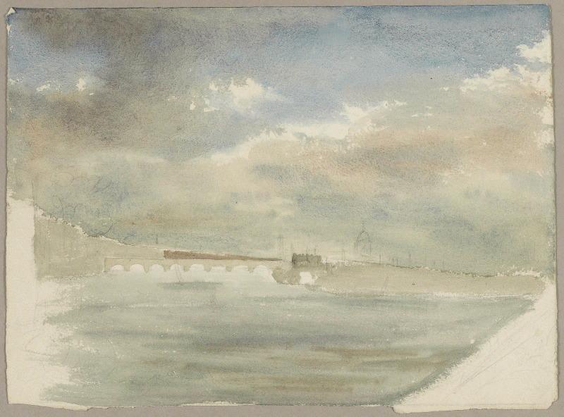 Ville en bordure d'une rivière, Léon Alegre, 19e siècle