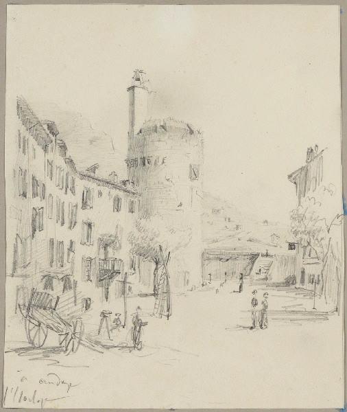 A Anduze, l'horloge, Léon Alegre, 19e siècle