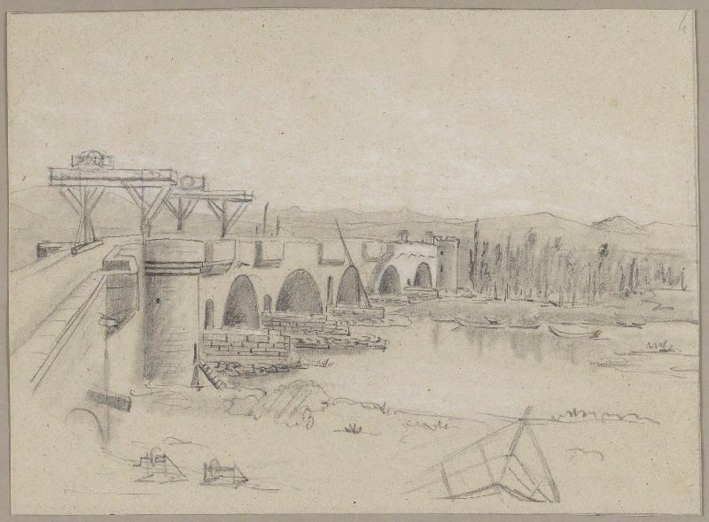 Réparation du pont de Cèze, Léon Alegre, 19e siècle