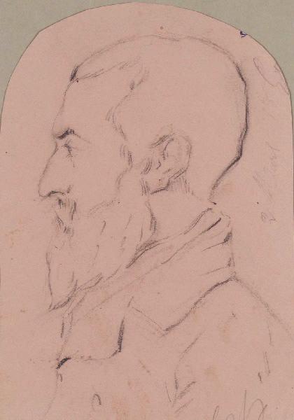 Profil d'homme barbu, Léon Alegre, 19e siècle