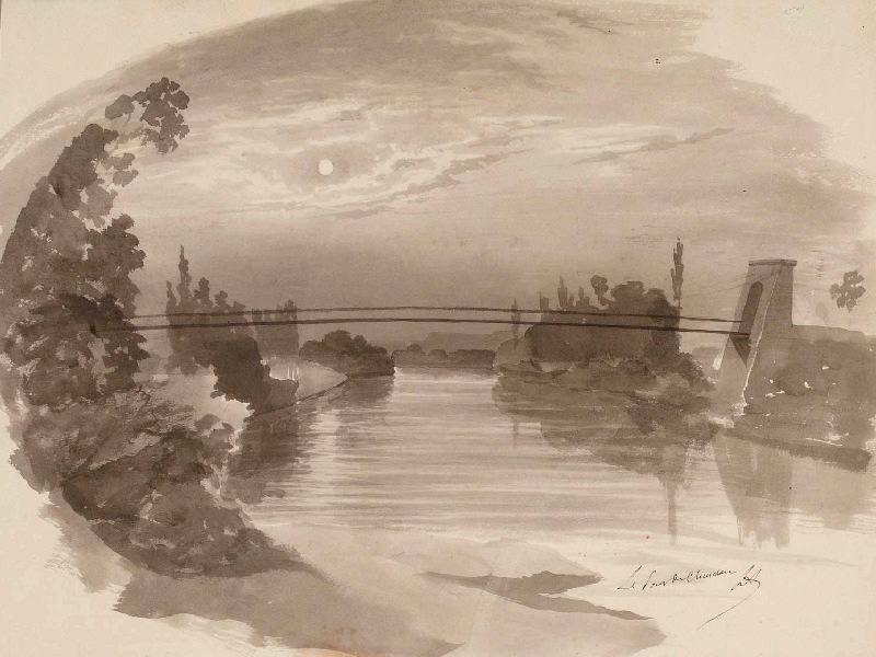 Le pont de Chusclan, Léon Alegre, 19e siècle