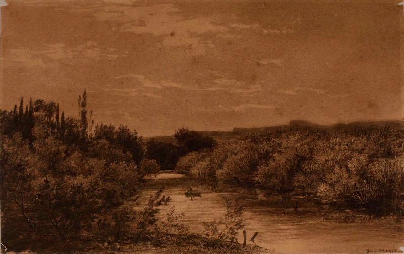 Bords de la Cèze, Léon Alegre, 19e siècle