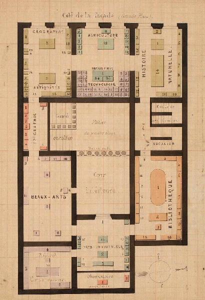 Plan de la bibliothèque-musée, Léon Alegre, 1878