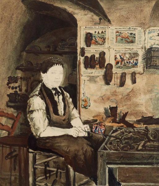 Cordonnier dans son atelier, Léon Alegre, 19e siècle