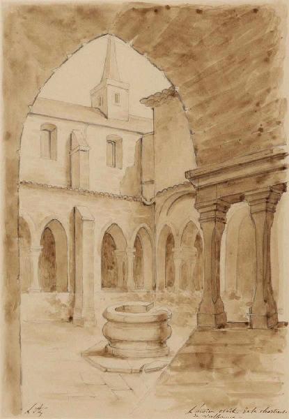 Ancien cloître de la chartreuse de Valbonne, Léon Alegre, 19e siècle