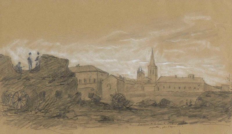 Enlèvement de la terre du cimetière aujourd'hui place d'Alsace, Léon Alegre, 19e siècle
