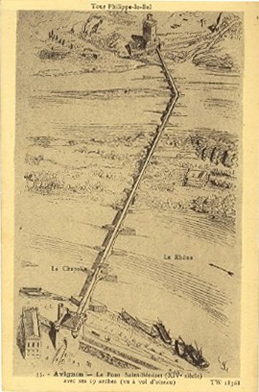 Avignon : représentation du pont St-Bénézet_0