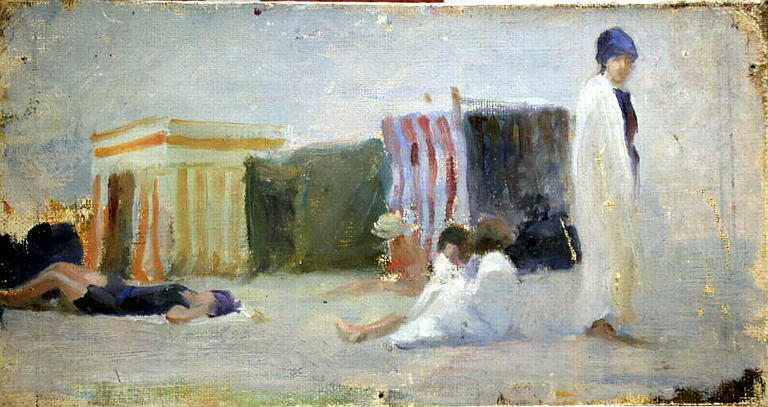 Baigneuses devant leurs tentes_0