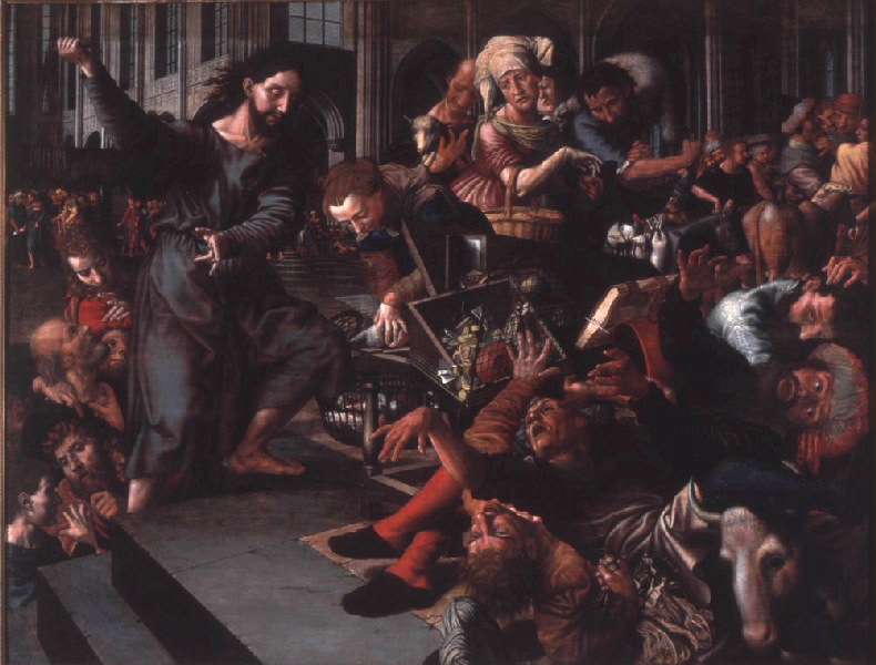 Le Christ chassant les marchands du temple, Jan Sanders van Hemessen, 1556