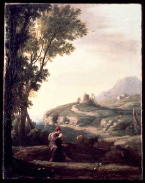 Paysage pastoral au joueur de flûte_0