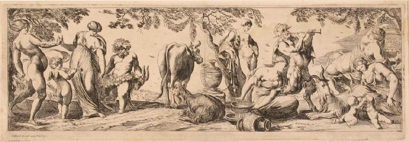 Triomphes marins et des épisodes bachiques : Repos de Silène ; Repos des faunes_0