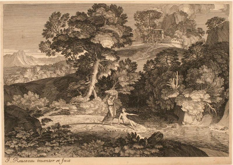 Paysage à la femme nue au bord de l'eau, Jacques Rousseau, 1694