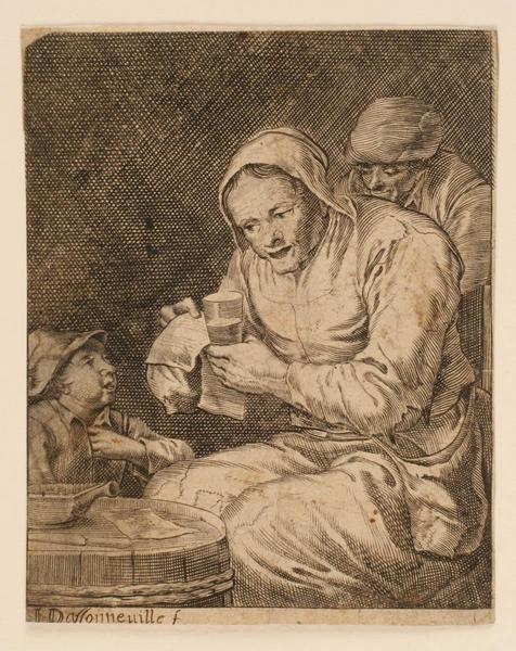 Trois gueux au cabaret, Jacques Dassonville, 2e quart 17e siècle, 3e quart 17e siècle