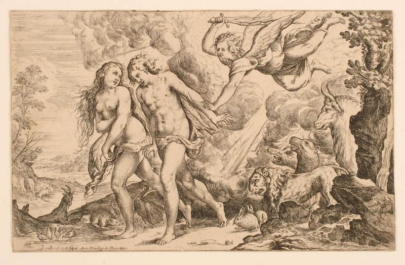 Adam et Eve chassés du Paradis terrestre, Pierre Scalberge, 1637