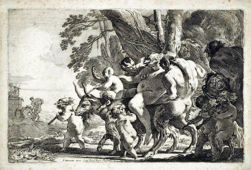 Recueil de diverses Bacchanales : Bacchanale au Silène ivre monté sur un bouc_0