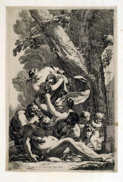Recueil de diverses Bacchanales : Bacchanale au Silène ivre à terre_0