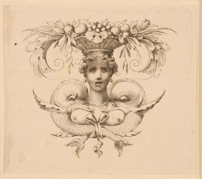 Cul-de-lampe orné d'un masque féminin (Cul-de-lampe dessiné pour l'Imprimerie royale)_0