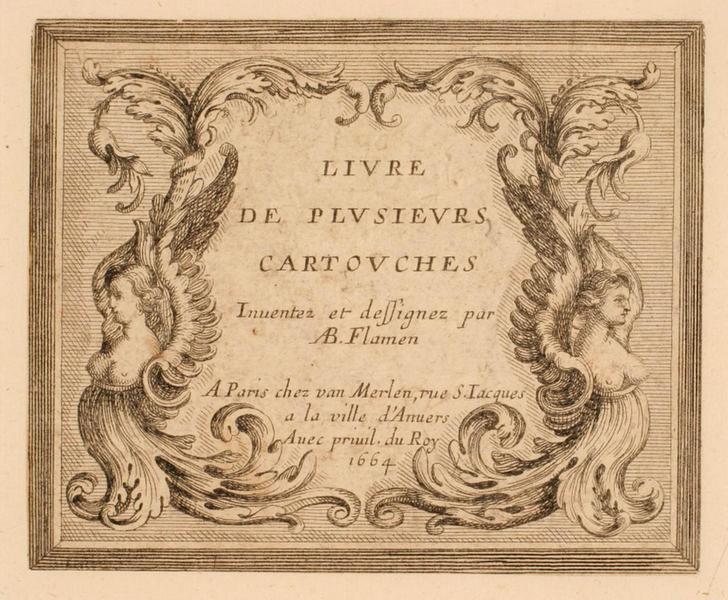 Titre ; Cartouche flanqué par deux sirènes_0