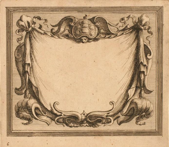 Cartouche flanqué d'une tortue_0