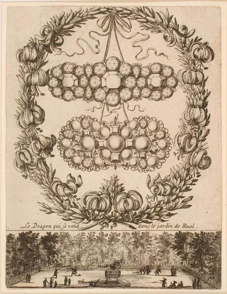 Deux broches dans une couronne de lys_0