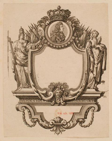 Cartouche au profil de Louis XIV_0