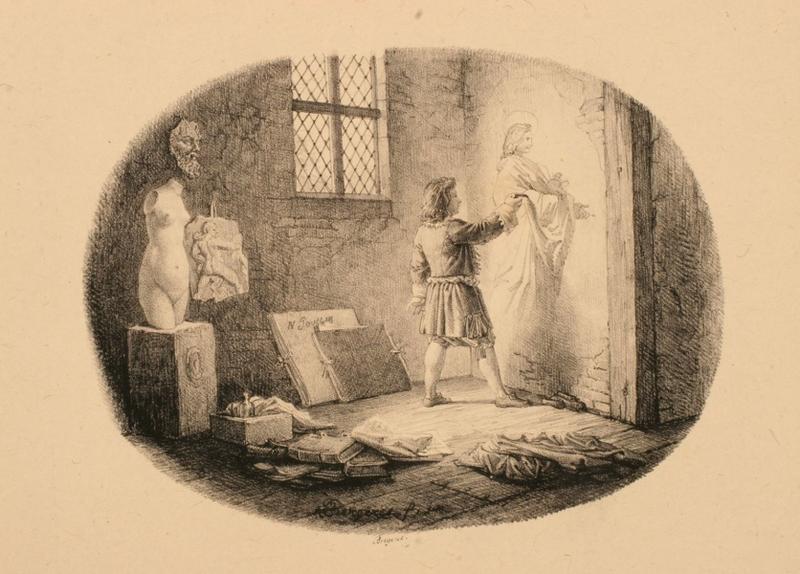 Jeunesse de Nicolas Poussin, Pierre Nolasque Bergeret, 19e siècle