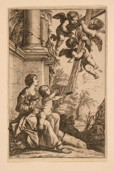 Anges présentant la Croix à la Vierge et l'Enfant_0