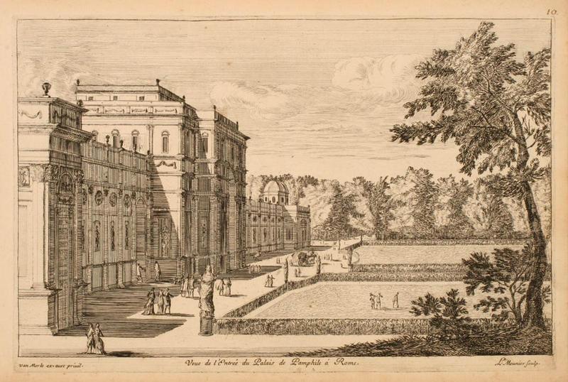 Veuë de l'Entrée du Palais de Pamphile à Rome, Louis Meunier, 1683