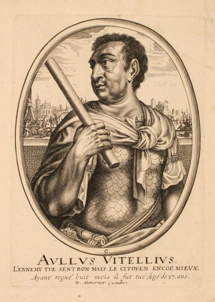 Ensemble de trois portraits d'empereurs romains : Aullus Vitellius ; Portrait d'Aullus Vitellius_0