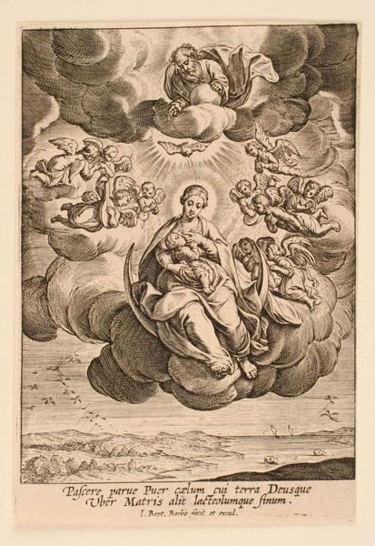 Vierge à l'Enfant au rosaire sur le croissant, Jean-Baptiste Barbé, 1650