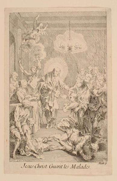Jésus guérit les malades (de la suite de la Vie de Notre Seigneur Jésus Christ, 1720), Габриэль Юкье, 1720