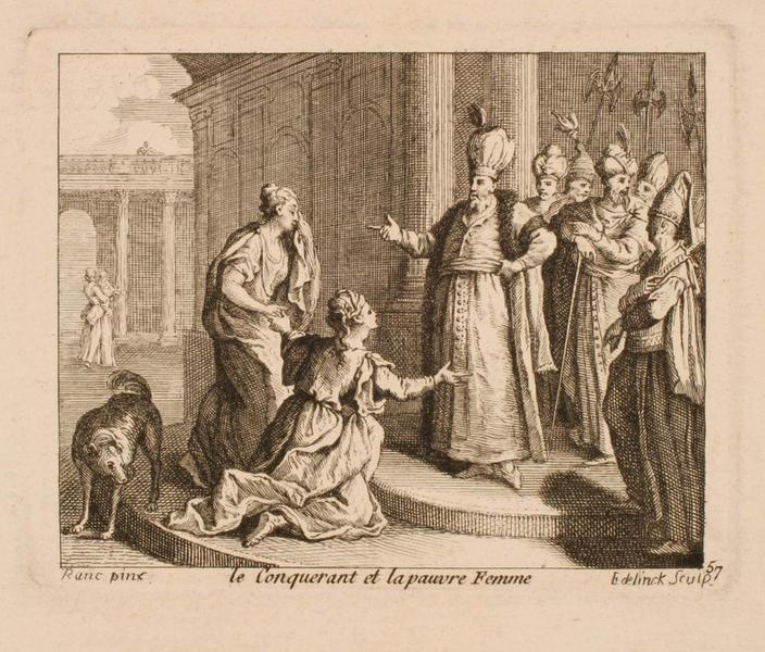Le conquérant et la pauvre femme, Nicolas Etienne Edelinck, 1er quart 18e siècle
