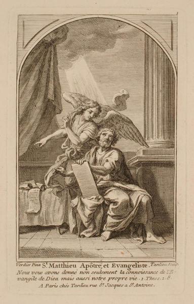 Les évangélistes : Saint Matthieu, Nicolas Henri Tardieu, 2e moitié 17e siècle, 1er quart 18e siècle