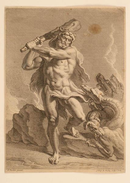 Recueil de diverses académies : Académie d'homme en Hercule et l'hydre de Lerne, Jean Baptiste de Poilly