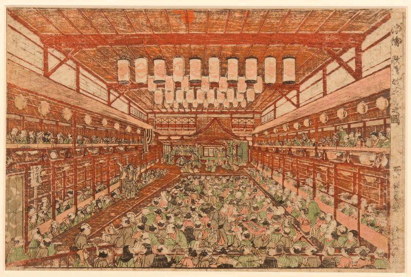 Intérieur d'un théâtre kabuki en perspective_0