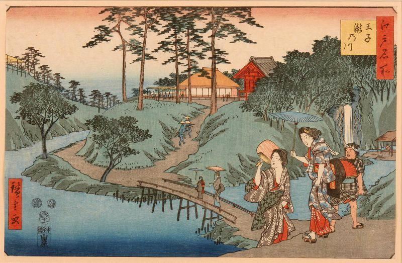 Sites célèbres d'Edo : La rivière Taki-no-gawa dans la province de Oji_0