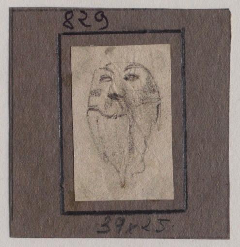 Masque d'homme barbu, Grandville, 1825