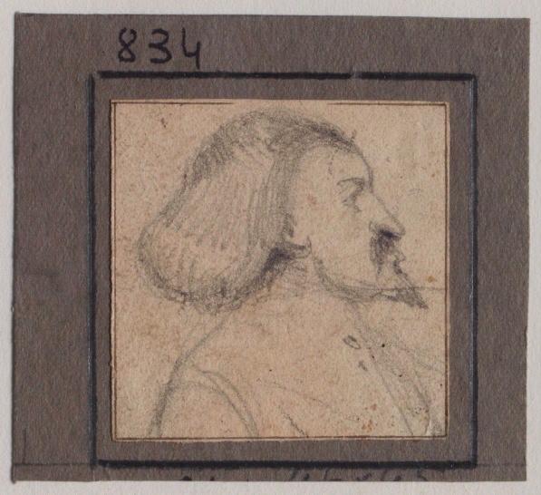 Acteur à barbiche de profil, Grandville, 1825