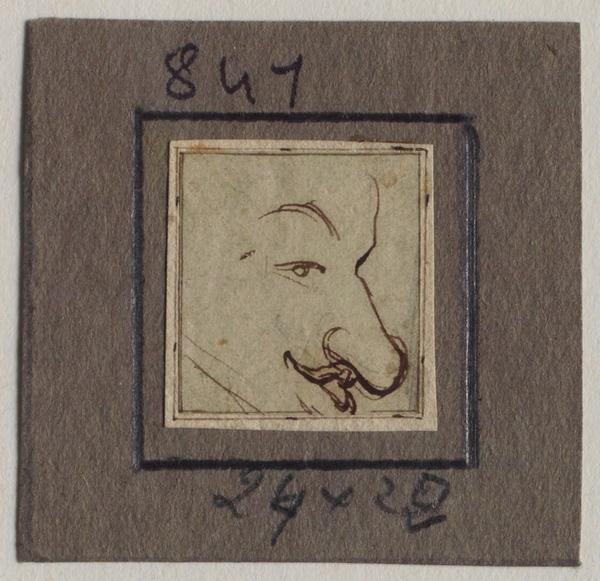 Tête d'homme à grand nez, Grandville, 1825