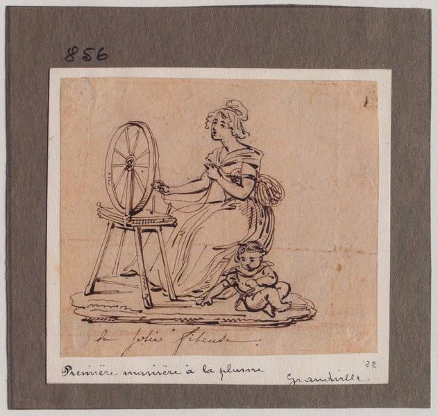 La jolie fileuse, Grandville, 1825