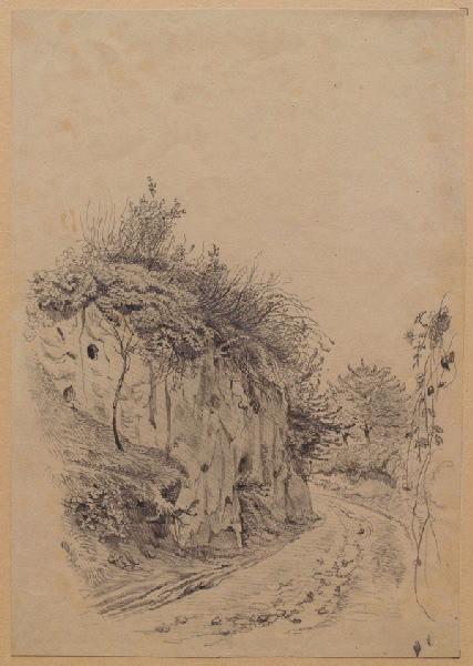 Talus rocheux au tournant d'un chemin, Grandville, 1847