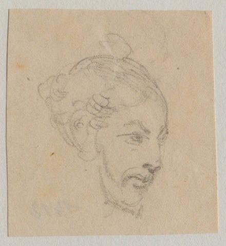 Portrait d'homme de trois-quarts, Grandville, 1847