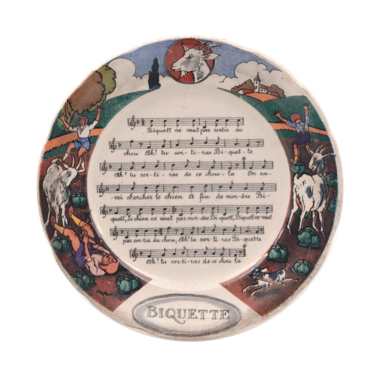 Chansons et rondes de France [1] (Titre de la série) ; Biquette (Titre de l'assiette)_0