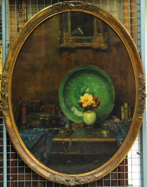 Nature morte au plat vert_0