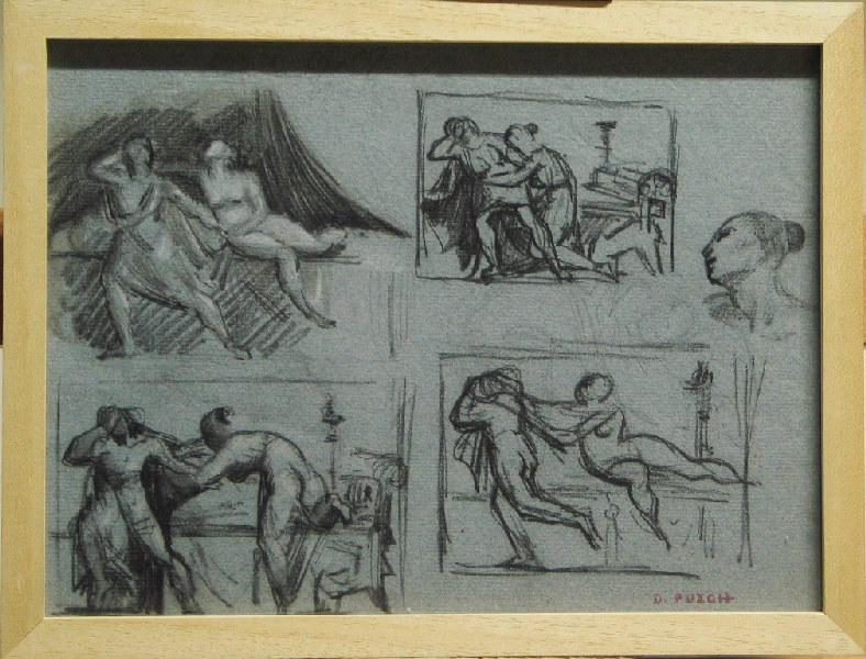 Cinq croquis, Denys Puech, 4e quart 19e siècle, 1ère moitié 20e siècle