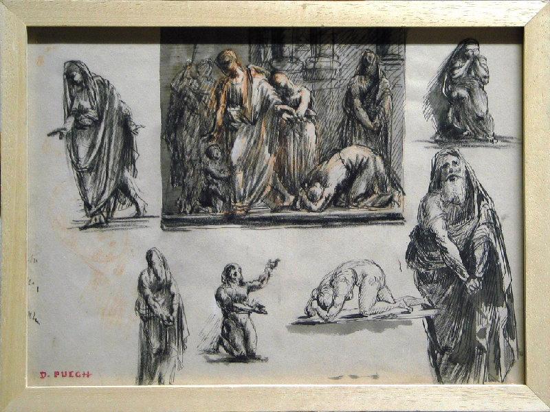 Etudes pour un groupe, Denys Puech, 4e quart 19e siècle, 1ère moitié 20e siècle