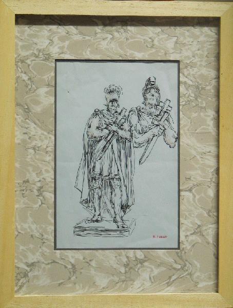 Croquis pour une sculpture représentant un soldat romain, Denys Puech, 4e quart 19e siècle, 1ère moitié 20e siècle